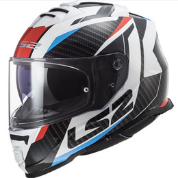 LS2 Assault Racer White Red Blue Helmet