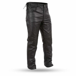 First Manufacturing Baron Black Leather Pants