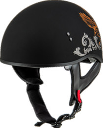 Gmax HH-65 Corvus Matte Black Silver Orange Helmet