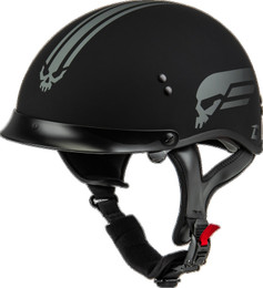 Gmax HH-65 Retribution Matte Black Silver W/ Peak Helmet