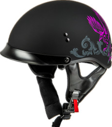 Gmax HH-65 Corvus Matte Black Purple Grey W/ Peak Helmet