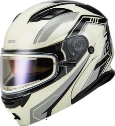 Gmax MD-01S Transistor White Grey Black Electric Shield Snow Helmet