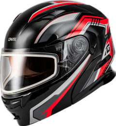 Gmax MD-01S Transistor Black Red Snow Helmet
