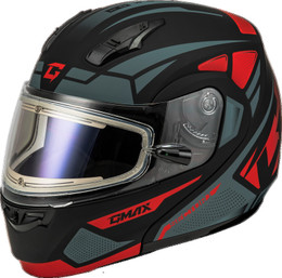 Gmax MD-04S Sector Black Red Electric Shield Helmet