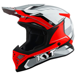 KYT Skyhawk Glowing White Red Helmet