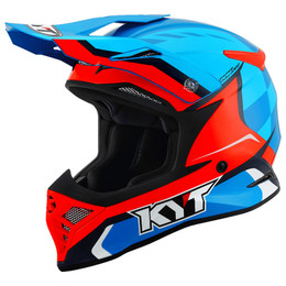 KYT Skyhawk Glowing Blue Orange Fluo Helmet