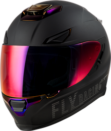 Fly Racing Sentinel Solid ECE 22.06 Matte Black Charcoal Chrome Helmet
