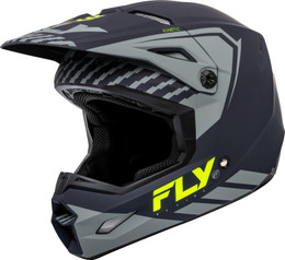 Fly Racing Youth Kinetic Menace Helmet Matte Grey Hi-Vis