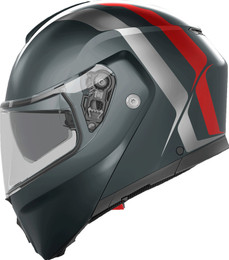 AGV StreetModular Resia Matte Gray Silver Red Helmet