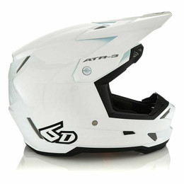6D ATR-3 Solid Gloss White Helmet