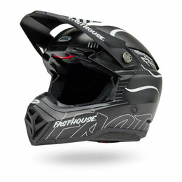 Bell Moto-10 Spherical Fasthouse Raven Matte Black White Helmet