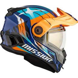CKX Mission Claw Orange Glossy Blue Electric Shield Helmet