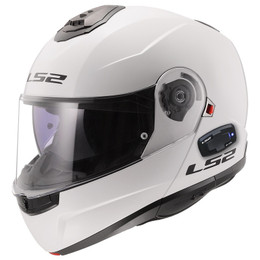 LS2 Strobe II Solid Bluetooth Gloss White Helmet