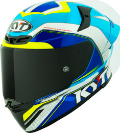 KYT TT-Revo Grand Prix White Light Blue Helmet
