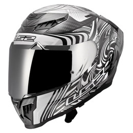 LS2 Dragon Carbon Enthum Gloss Silver Helmet