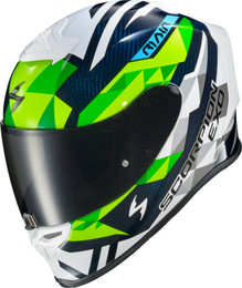 Scorpion EXO EXO-R1 Air Carbon Rastor White Green Blue Helmet