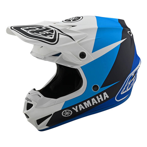 Troy Lee Designs Se4 Polyacrylite Yamaha L4 White Blue Helmet Troy Lee Designs Se4 Polyacrylite Yamaha L4 White Blue Helmet
