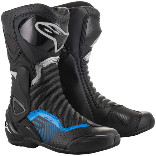 Alpinestars SMX-6 V2 Black Gun Blue Boots Alpinestars SMX-6 V2 Black Gun Blue Boots