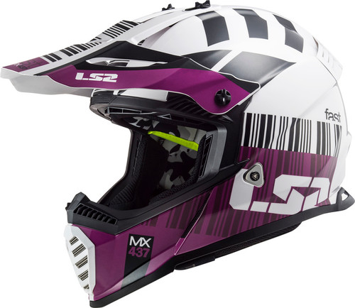LS2 Gate Xcode Gloss White Violet Helmet