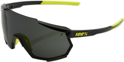 100% Racetrap Gloss Black-Smoke Lens Performance Sunglasses