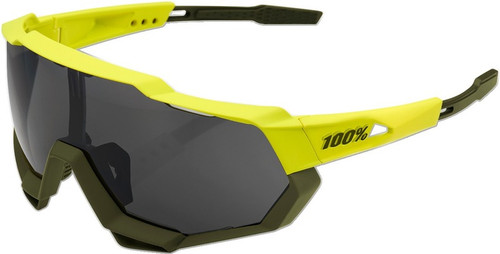 100% Speedtrap Yellow-Black Mirror Lens Performance Sunglasses