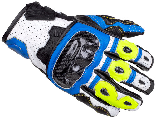 Cortech Apex V1 ST Blue Hi-Viz Gloves
