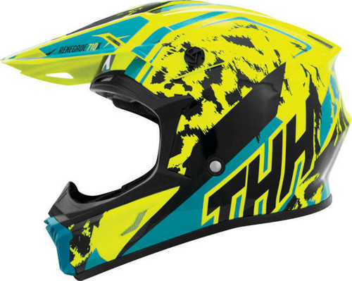 THH T710X Youth Renegade Yellow Green Helmet