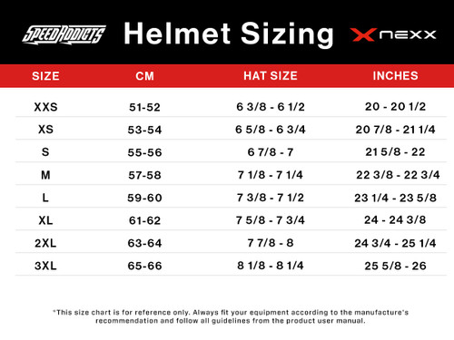 redline size chart