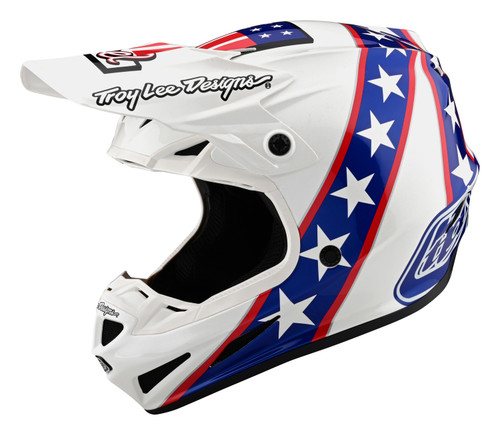 Troy Lee Designs SE4 Composite Evel Kinevel White Blue Helmet