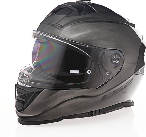 LS2 Assault Solid Gloss Brushed Alloy Helmet