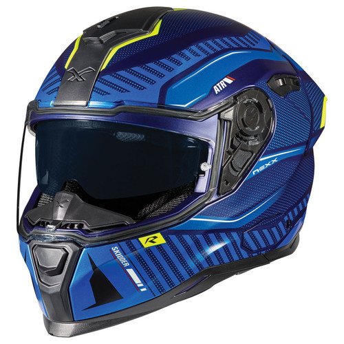 Nexx SX100R Skidder Blue Yellow Helmet
