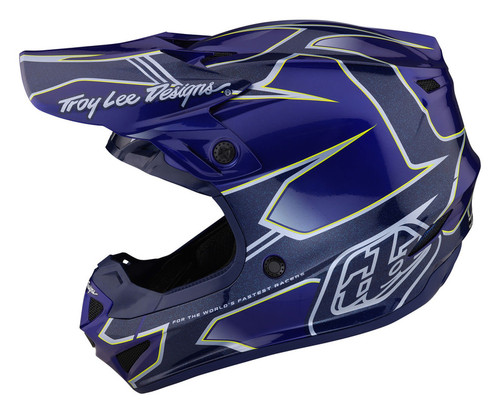Troy Lee Designs Youth SE4 Polyacrylite Matrix Blue Helmet