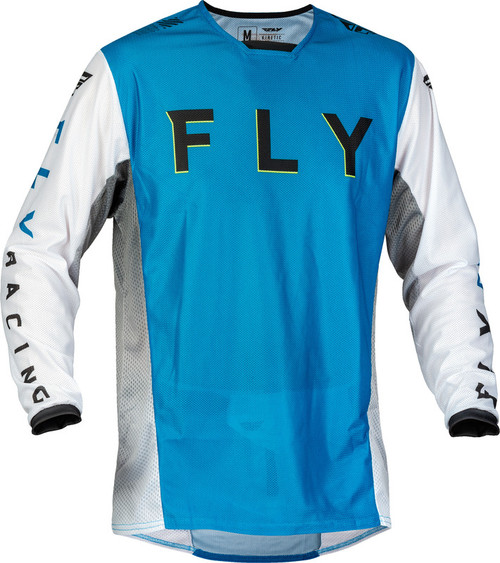 Fly Racing Kinetic Mesh Kore Blue White Hi-Vis Jersey