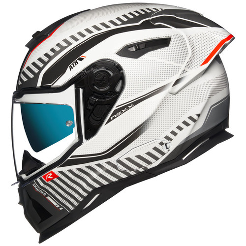 Nexx SX100R Skidder White Red Helmet