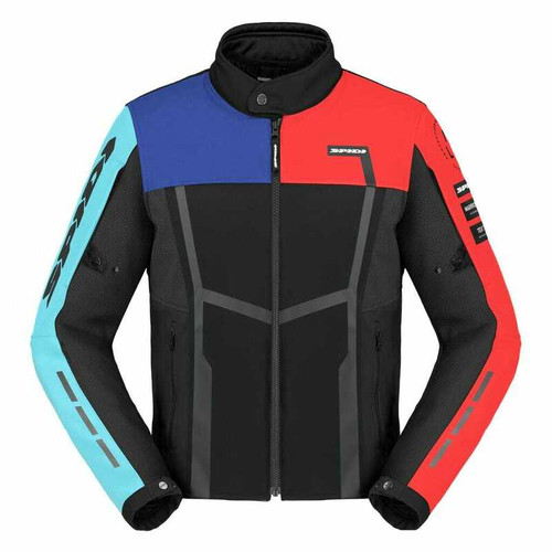 Spidi Motojoy Black Red Sky-Blue Jacket - Speed Addicts