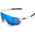 100% Speedtrap Sunglasses White size  Blue Mirror