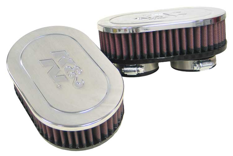 K&N RC-0982 Motorcycle Universal Chrome Air Filter , Black