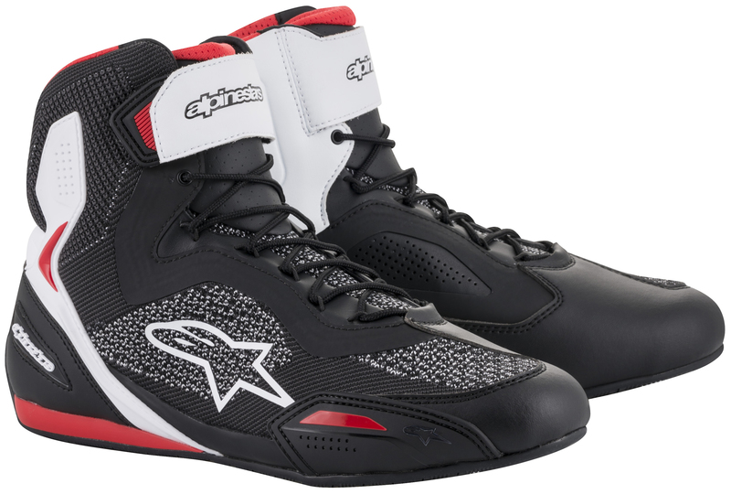 Alpinestars Faster-3 KNIT Black White Red Shoes - Speed Addicts