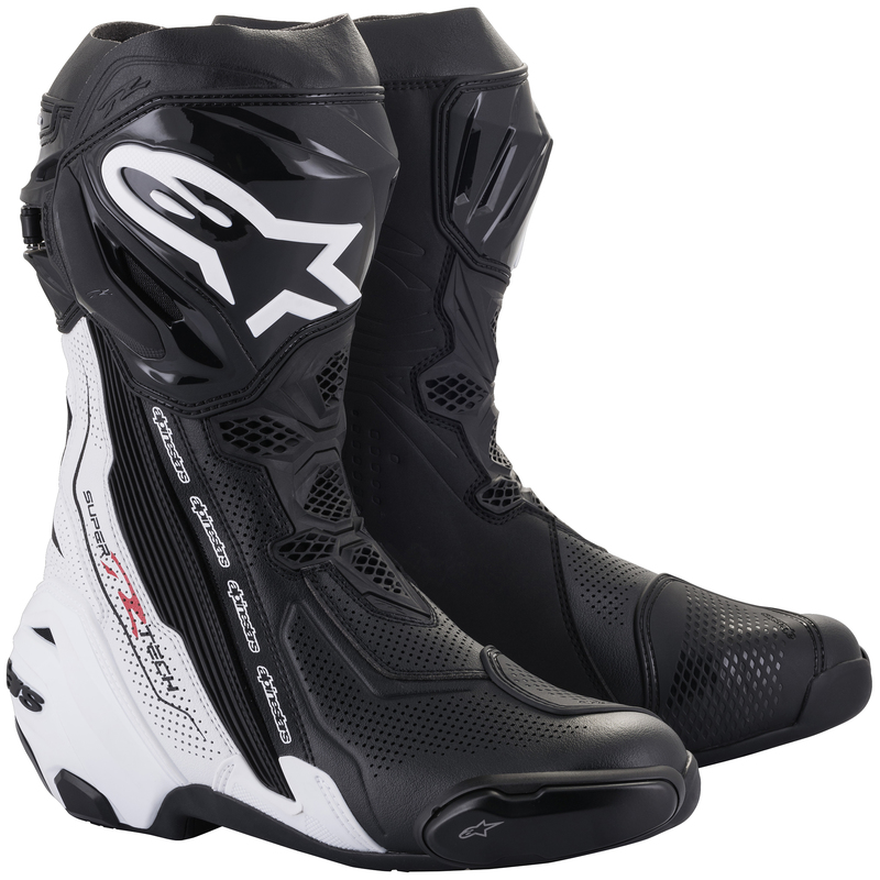 Alpinestars Supertech R v2 Black White Vented Boots - Speed Addicts