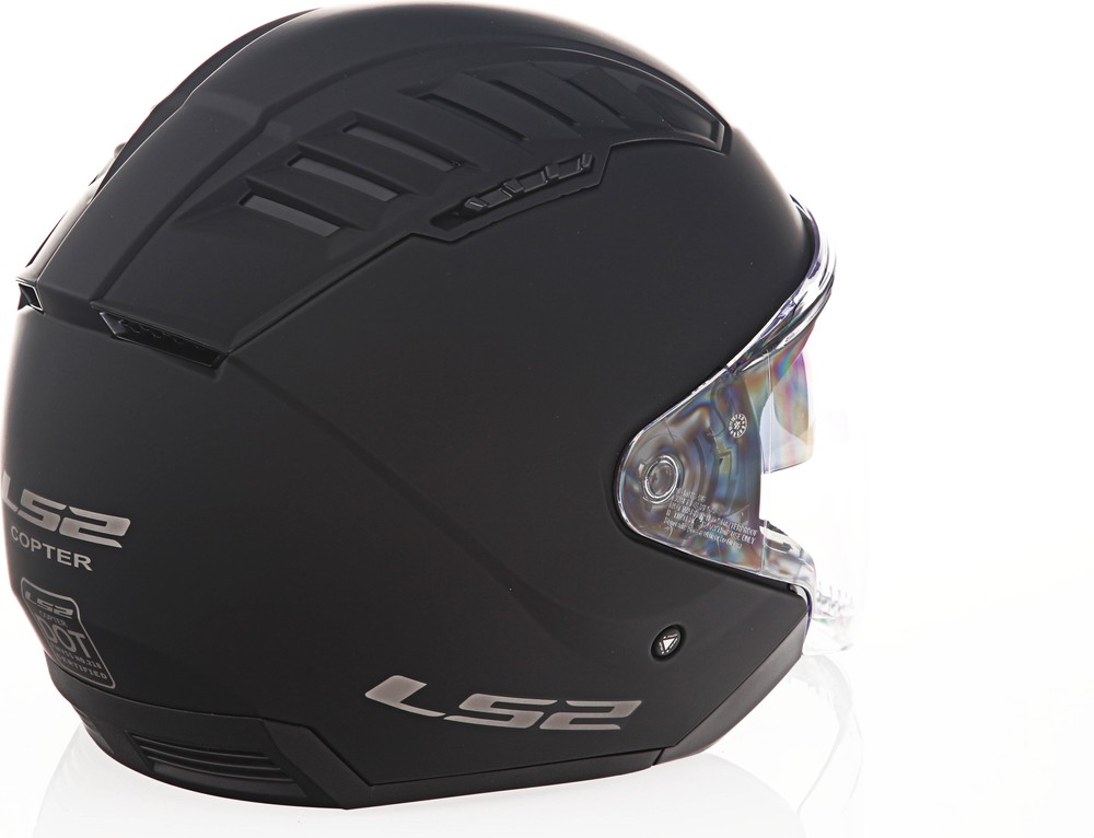 ls2 copter helmet Solid Open Face Motorcycle W/ SunShield Gloss White FEATURES Made from Kinetic Polymer Alloy (KPA) LS2 Copter Helmet Solid