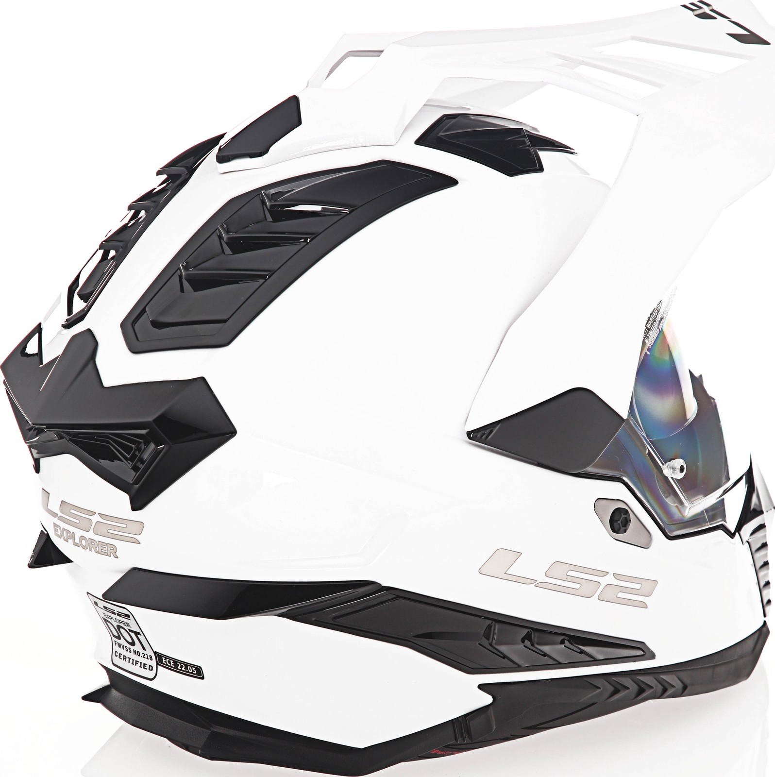 LS2 Explorer Solid Gloss White Helmet - Speed Addicts