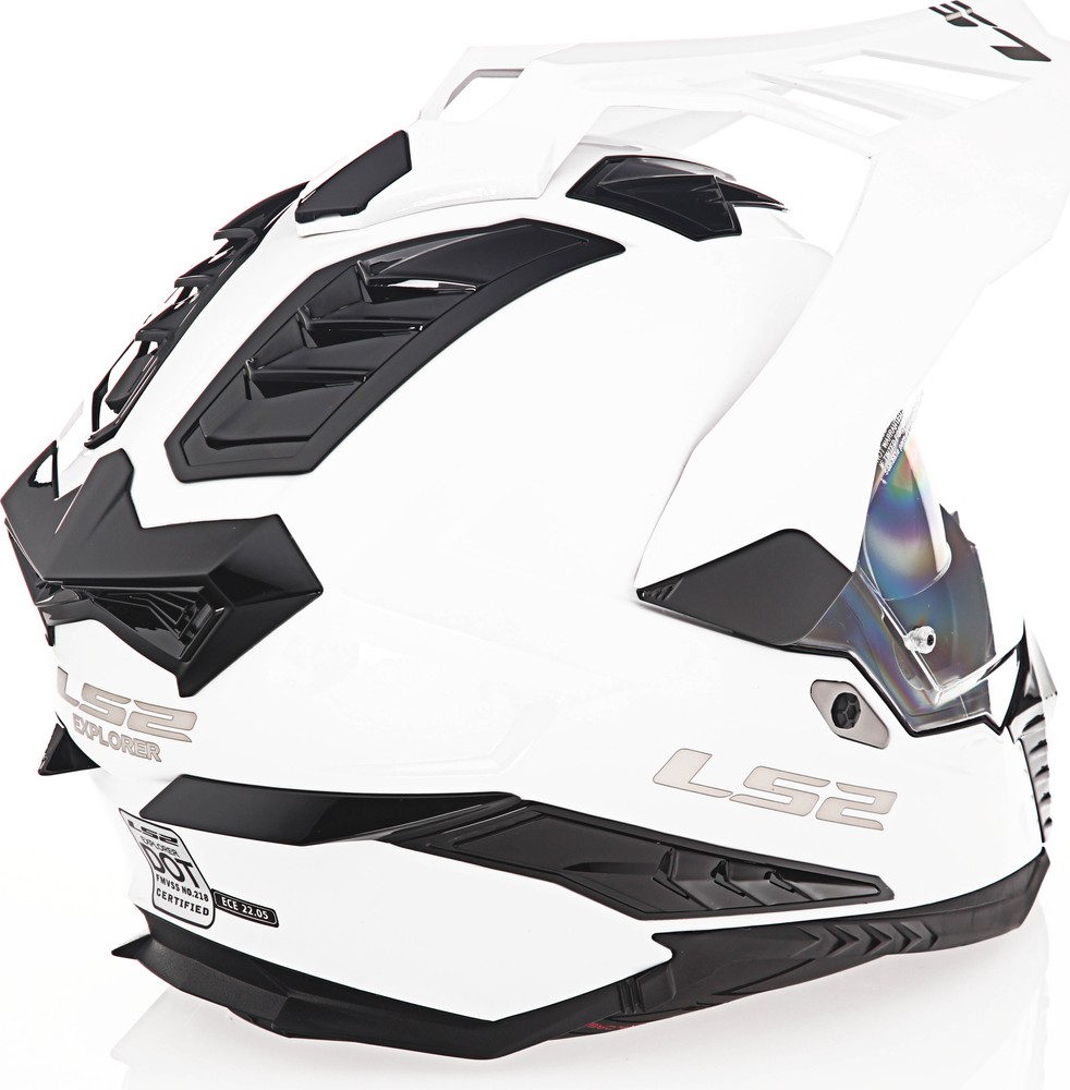 LS2 Explorer Solid Gloss White Helmet - Speed Addicts