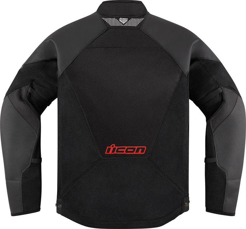 Icon Mesh AF Leather Jacket Black Red - Speed Addicts