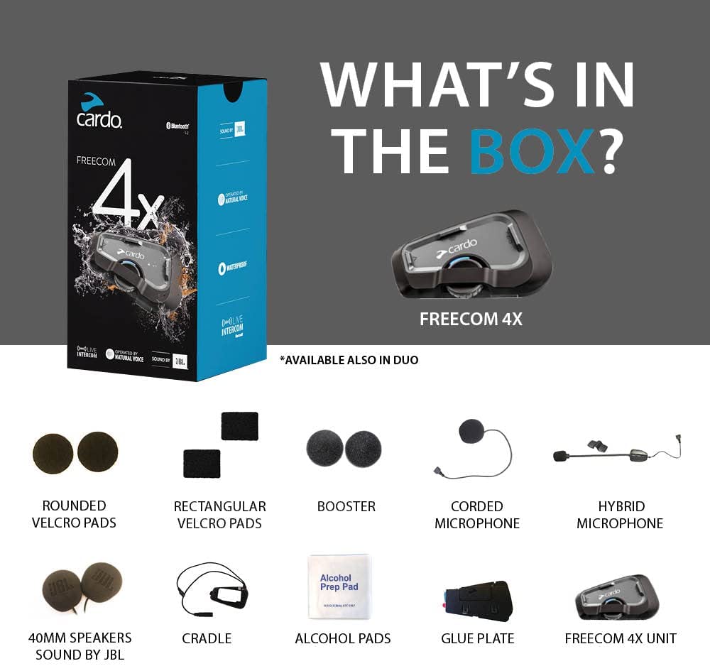 Cardo Freecom 4X Bluetooth Headset Single - Speed Addicts