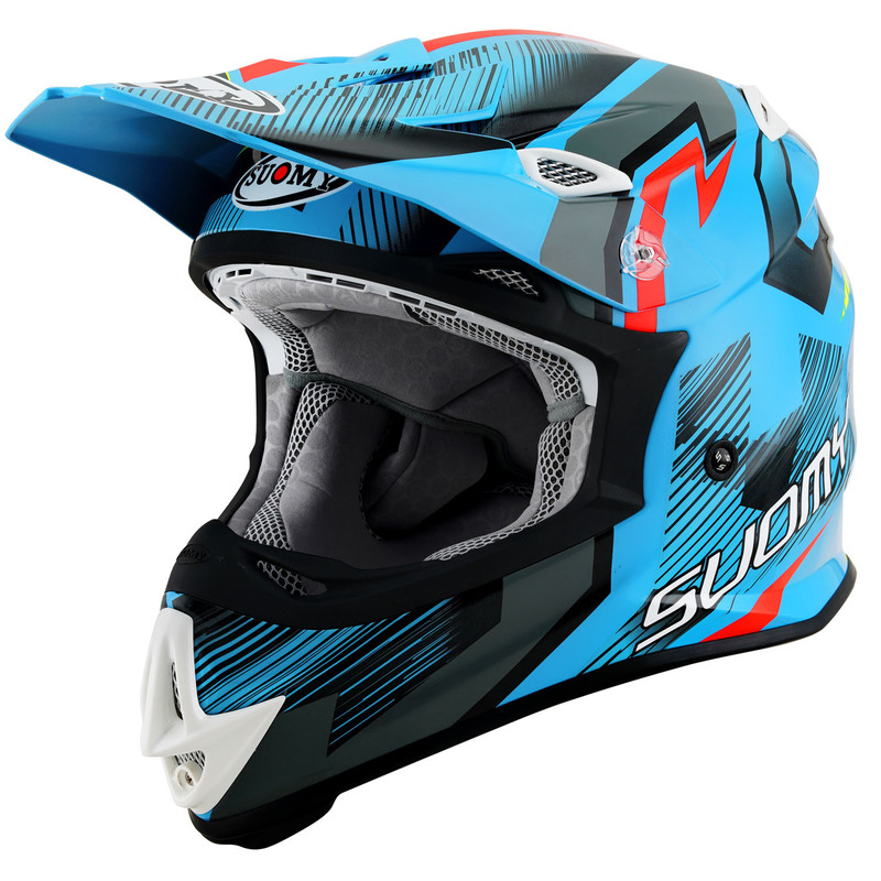 Suomy MX Jump Unleashed Cyan Yellow Gray Helmet - Speed Addicts