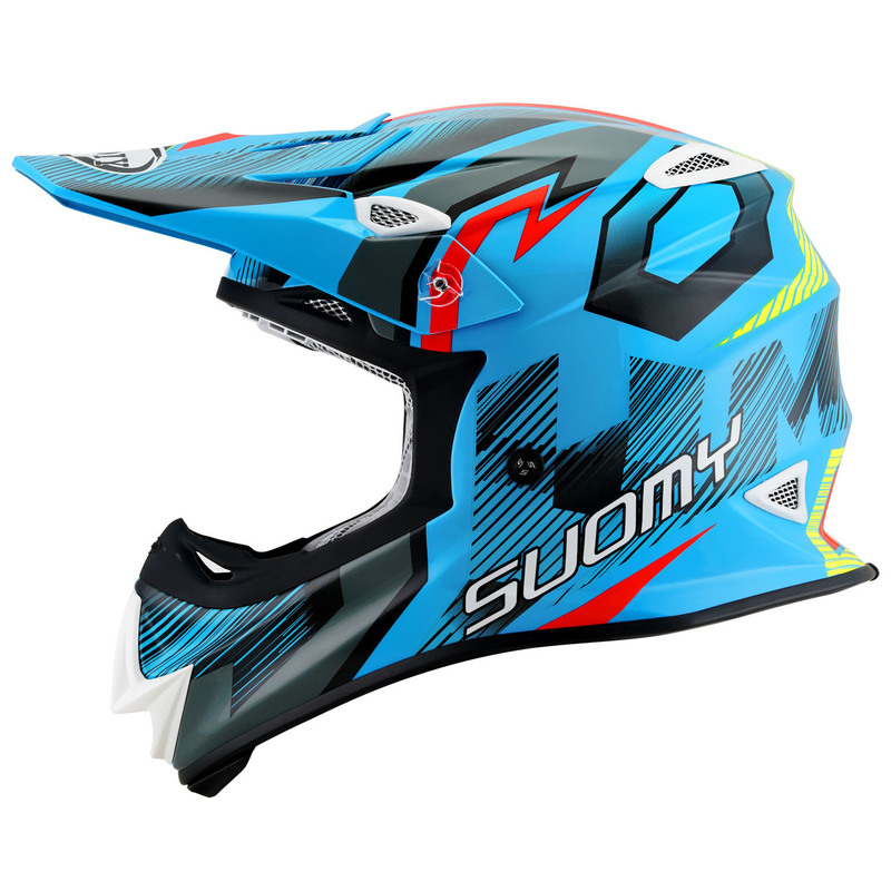 Suomy MX Jump Unleashed Cyan Yellow Gray Helmet - Speed Addicts