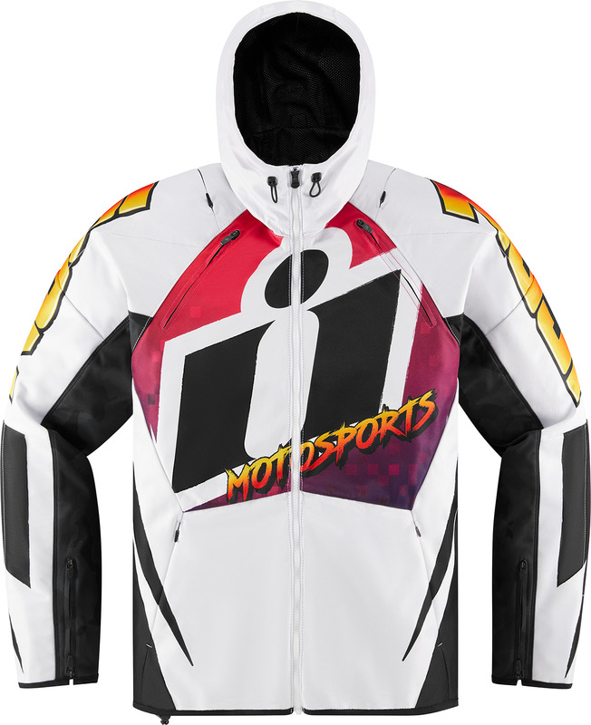 バイクウェア・装備 ICON AIRFORM QUARTERFLASH JACKET XL Icon Airframe Quarterflash Jacket White Black Red - Speed Addicts