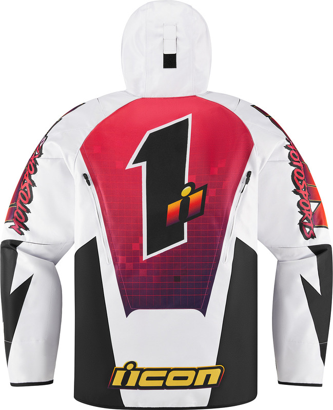 Icon Airframe Quarterflash Jacket White Black Red - Speed Addicts