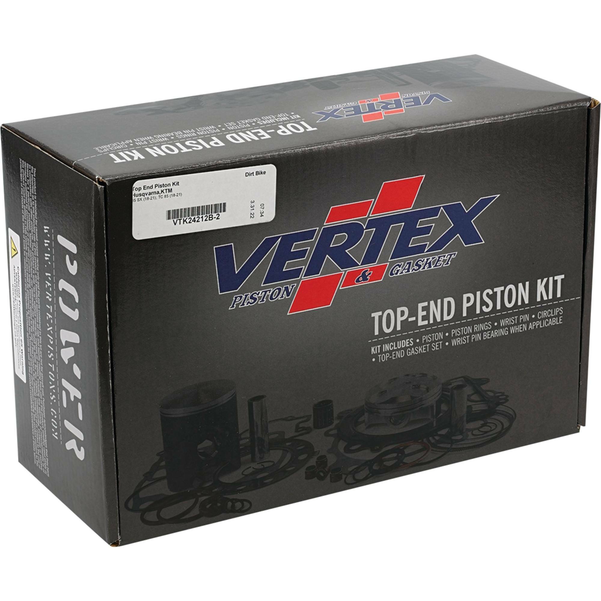 VERTICE R 140 4本　SET UPPER 125 2本 Vertex Top End Kit Cast 46.95/Std Husq/Ktm - VTK24212B-2 - Speed