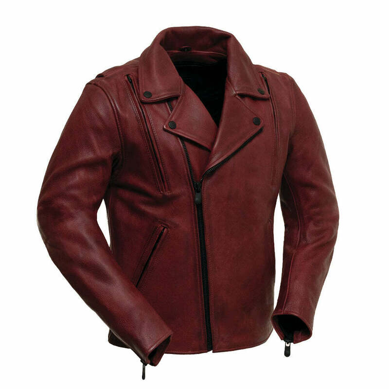 First Manufacturing Night Rider Oxblood Leather Jacket - Speed Addicts